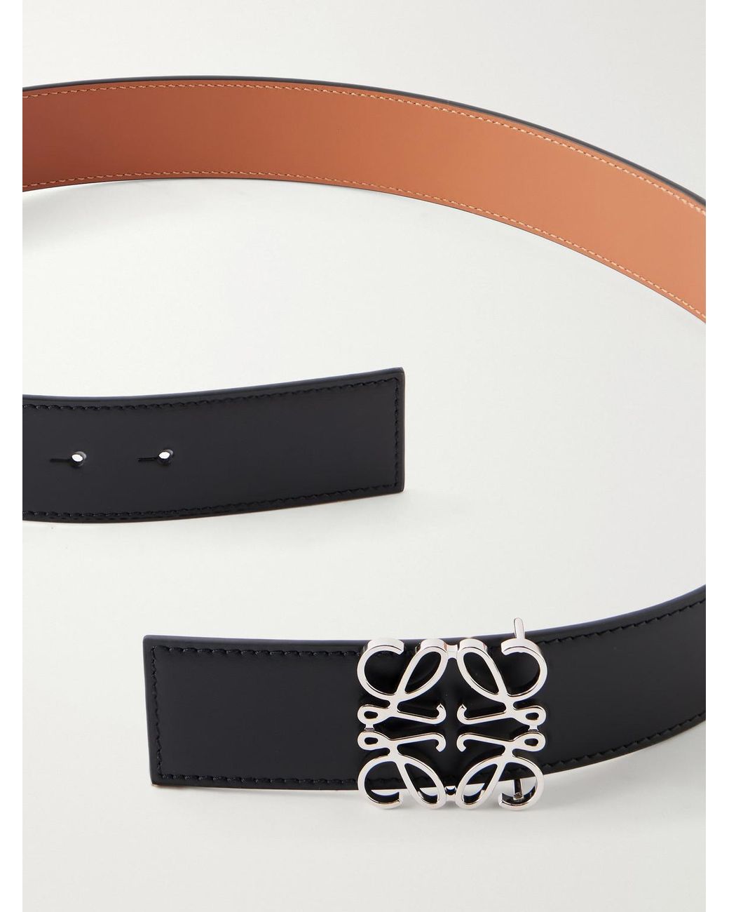 Loewe Gray 4Cm Anagram Reversible Leather Belt for men