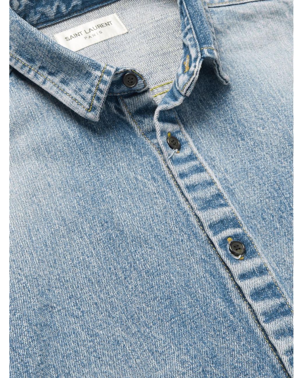 Saint Laurent Blue Denim Shirts for men