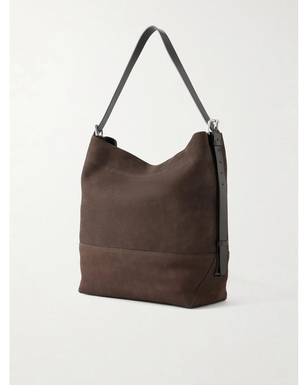 Lemaire Brown Belted Nubuck Leather Tote Bag for men