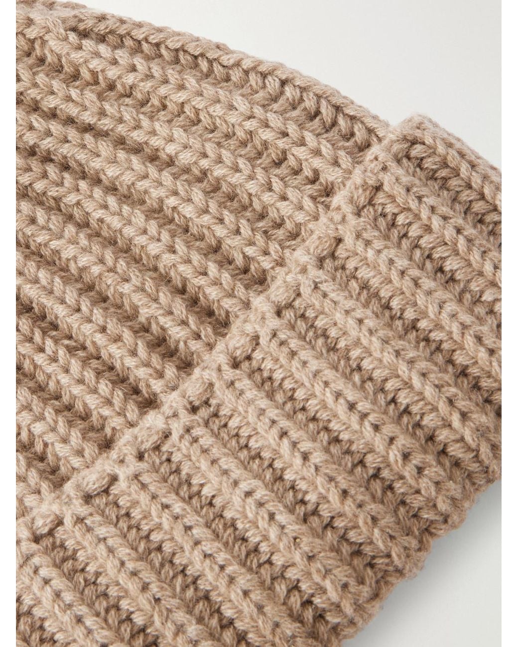 STÒFFA Natural Ribbed Cashmere Beanie for men