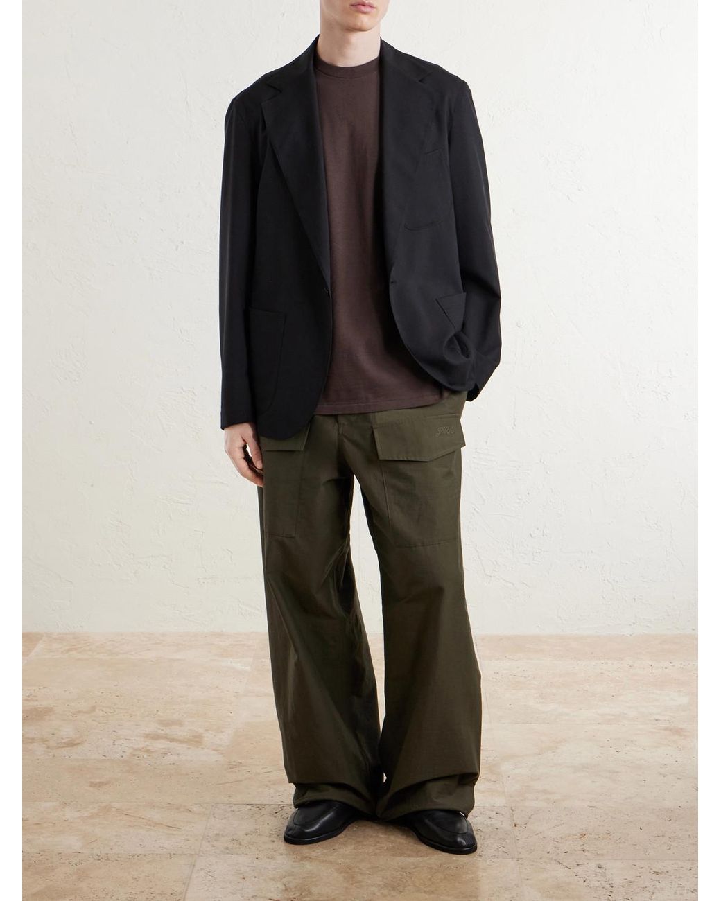 A.PRESSE Brown Heavy Weight Cotton-Jersey T-Shirt for men