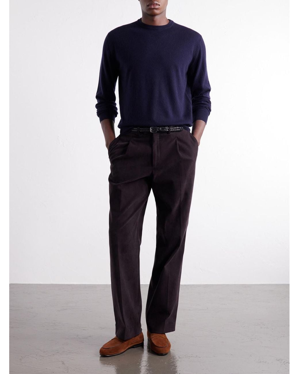 Canali Blue Cashmere Sweater for men