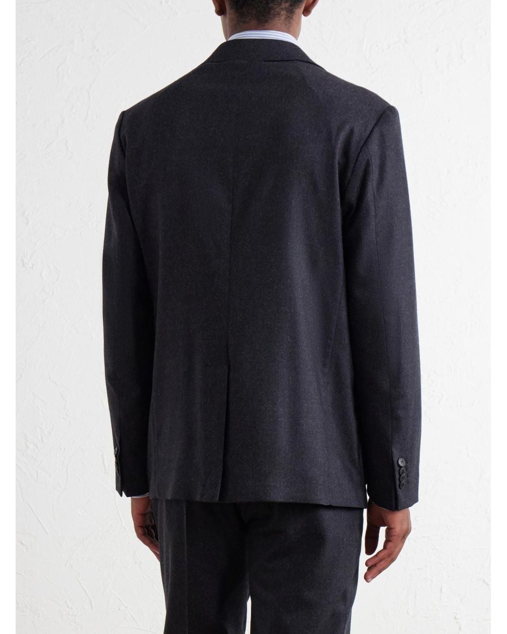 Sunspel Blue Wool And Cashmere-Blend Flannel Suit Jacket for men