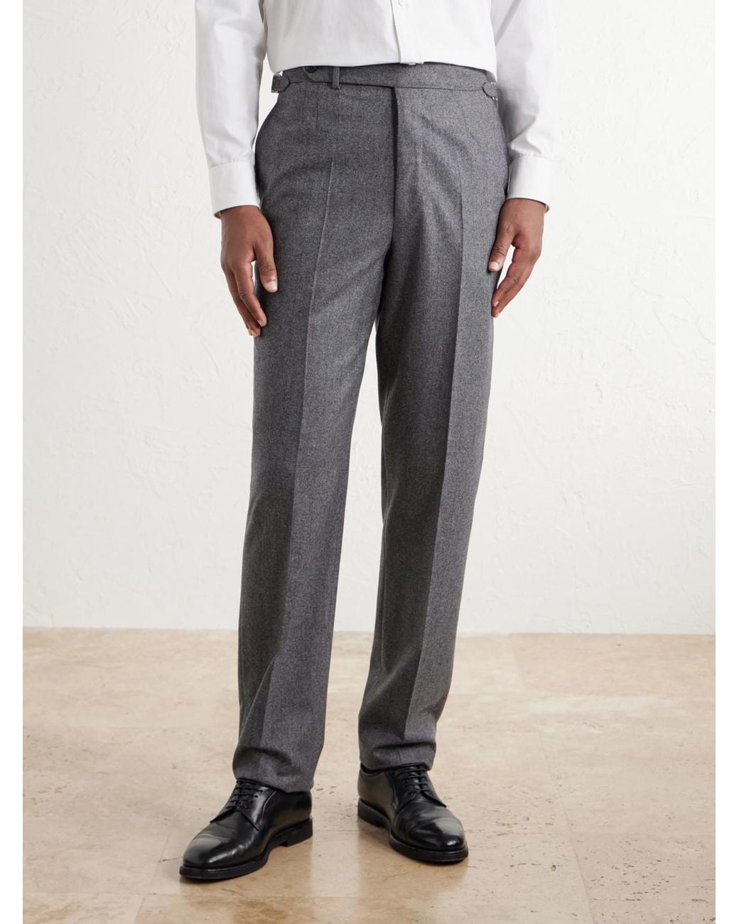 Dunhill Gray Straight-Leg Herringbone Wool And Cashmere-Blend Trousers for men