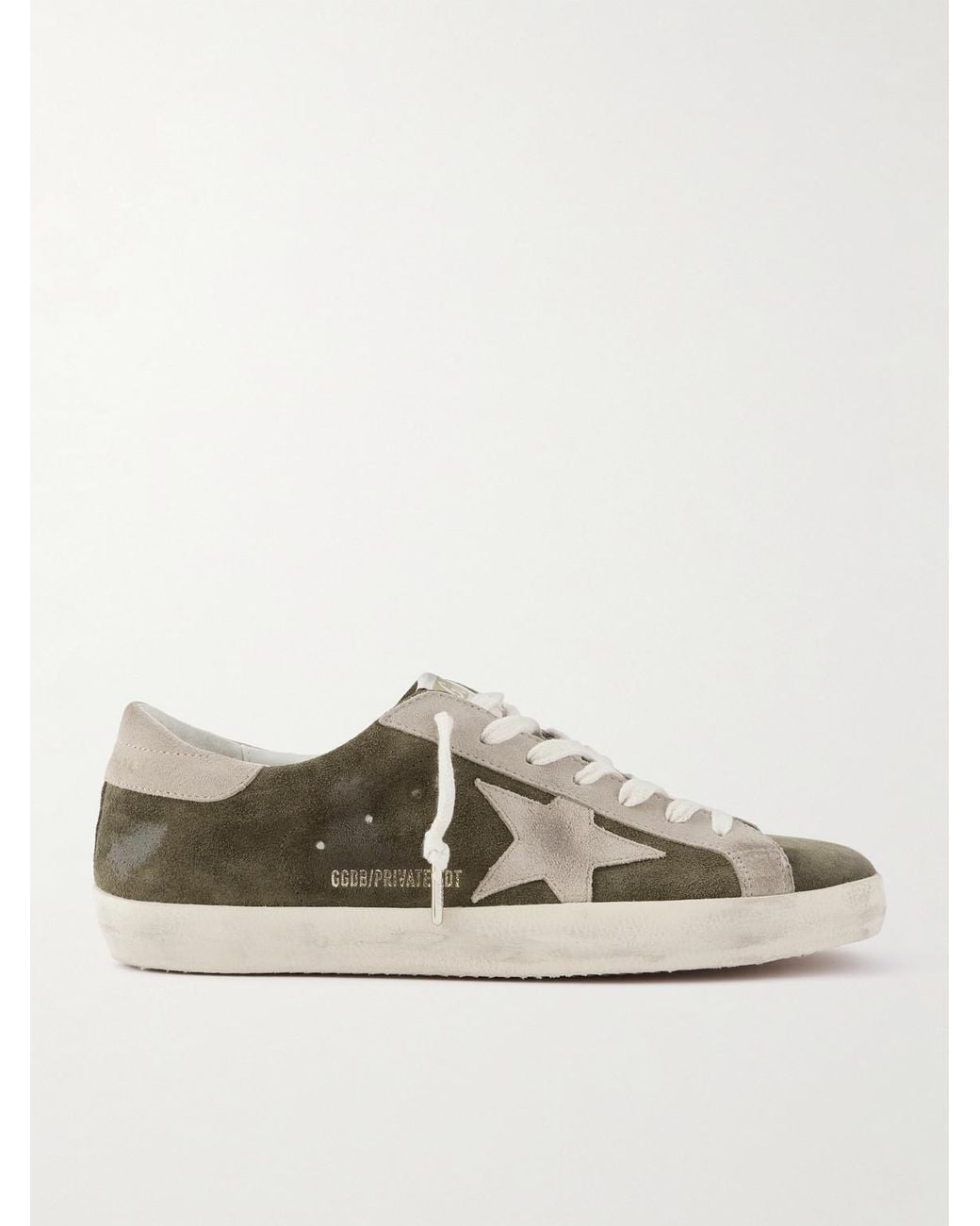 Golden Goose Deluxe Brand Green Super-Star Private Edt Distressed Suede Sneakers for men