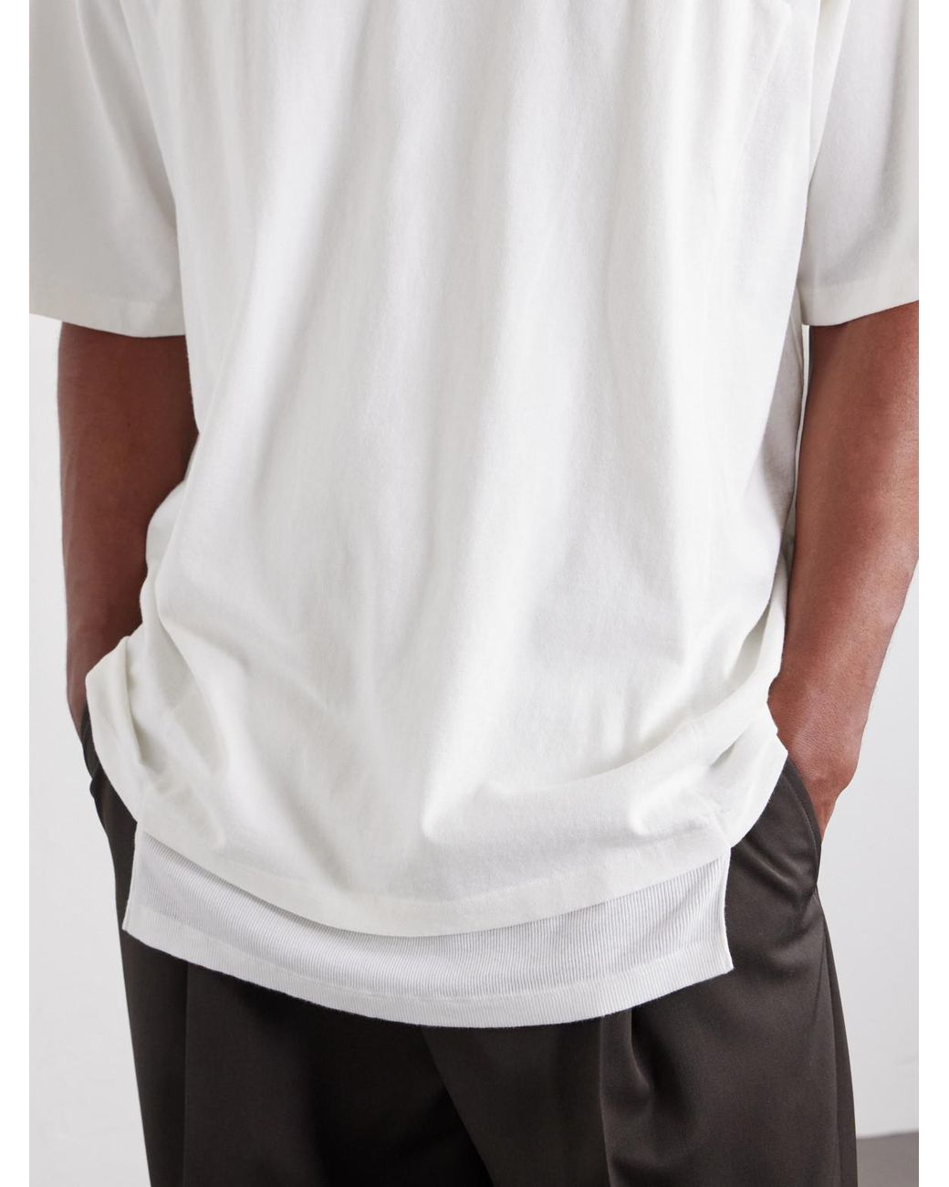 Maison Margiela White Layered Cotton-Jersey T-Shirt for men