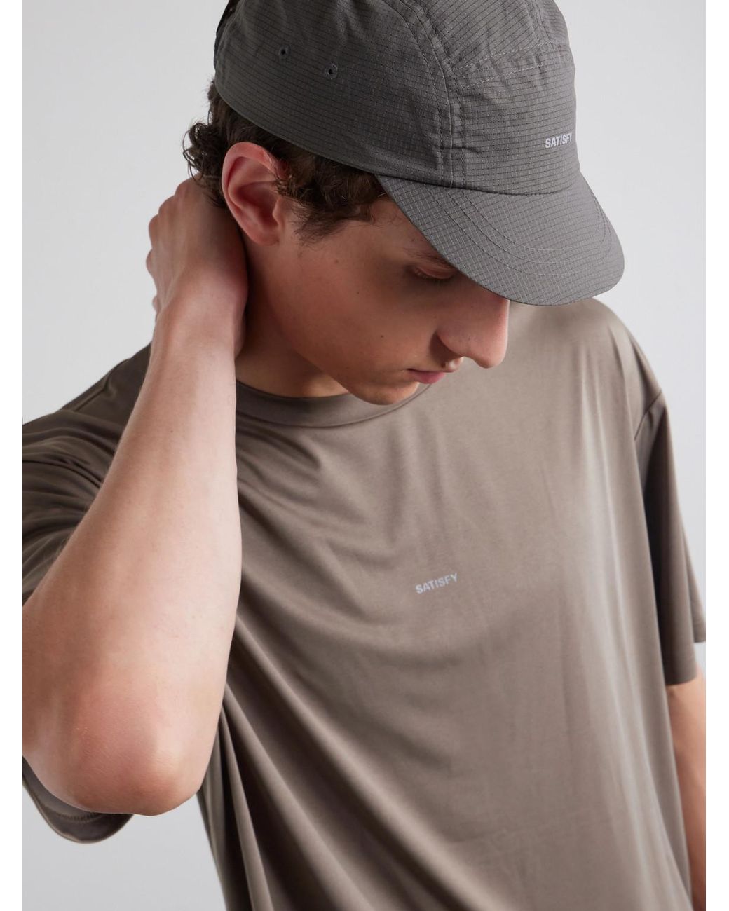 Satisfy Gray Air Trail Logo-Print Rippy Cap for men