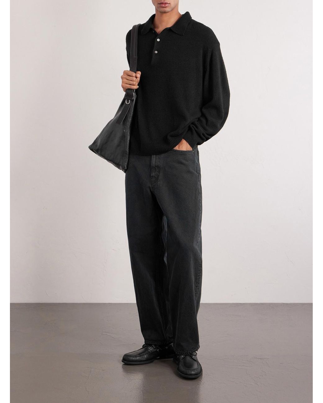 A.PRESSE Black Straight-Leg Jeans for men