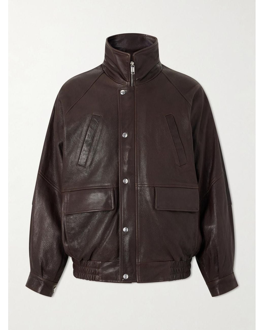 Enfants Riches Deprimes Brown Prince Phillip's Childhood Panelled Full-Grain Leather Jacket for men