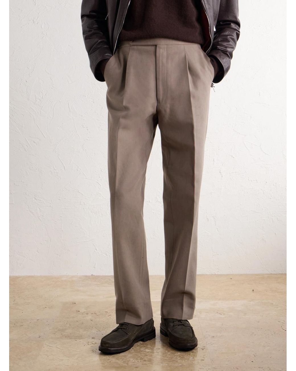 Brioni Brown Suede Boat Shoes for men