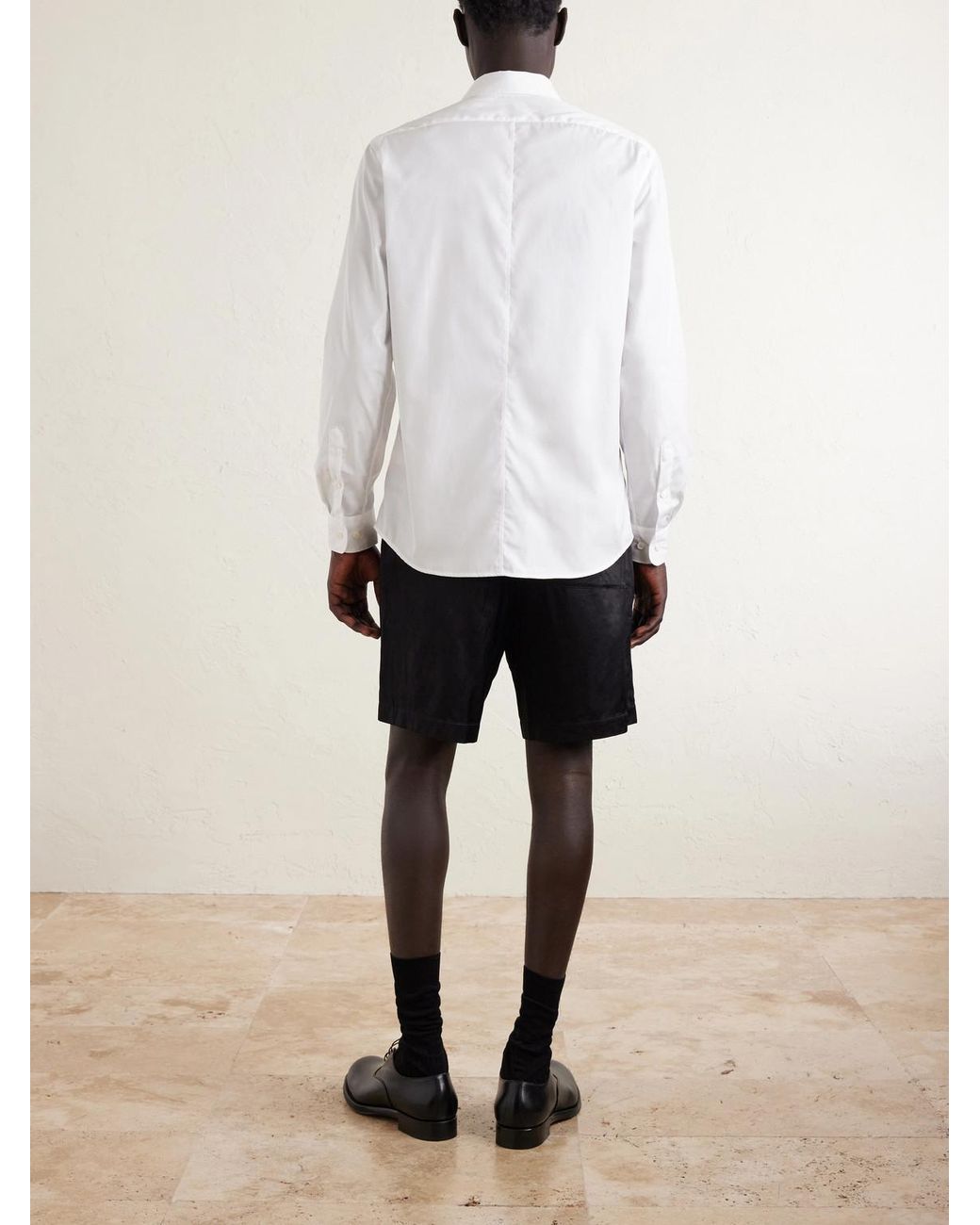 Dries Van Noten White Cotton-Poplin Shirt for men