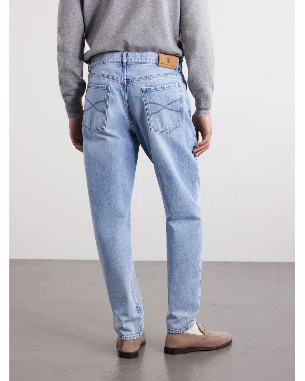 Brunello Cucinelli Blue Straight-Leg Jeans for men