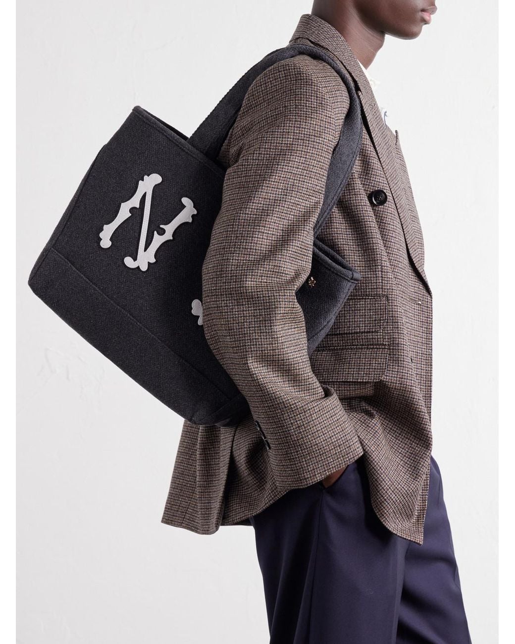 Aimé Leon Dore Black Ny Highlanders Logo-Appliquéd Canvas Tote for men