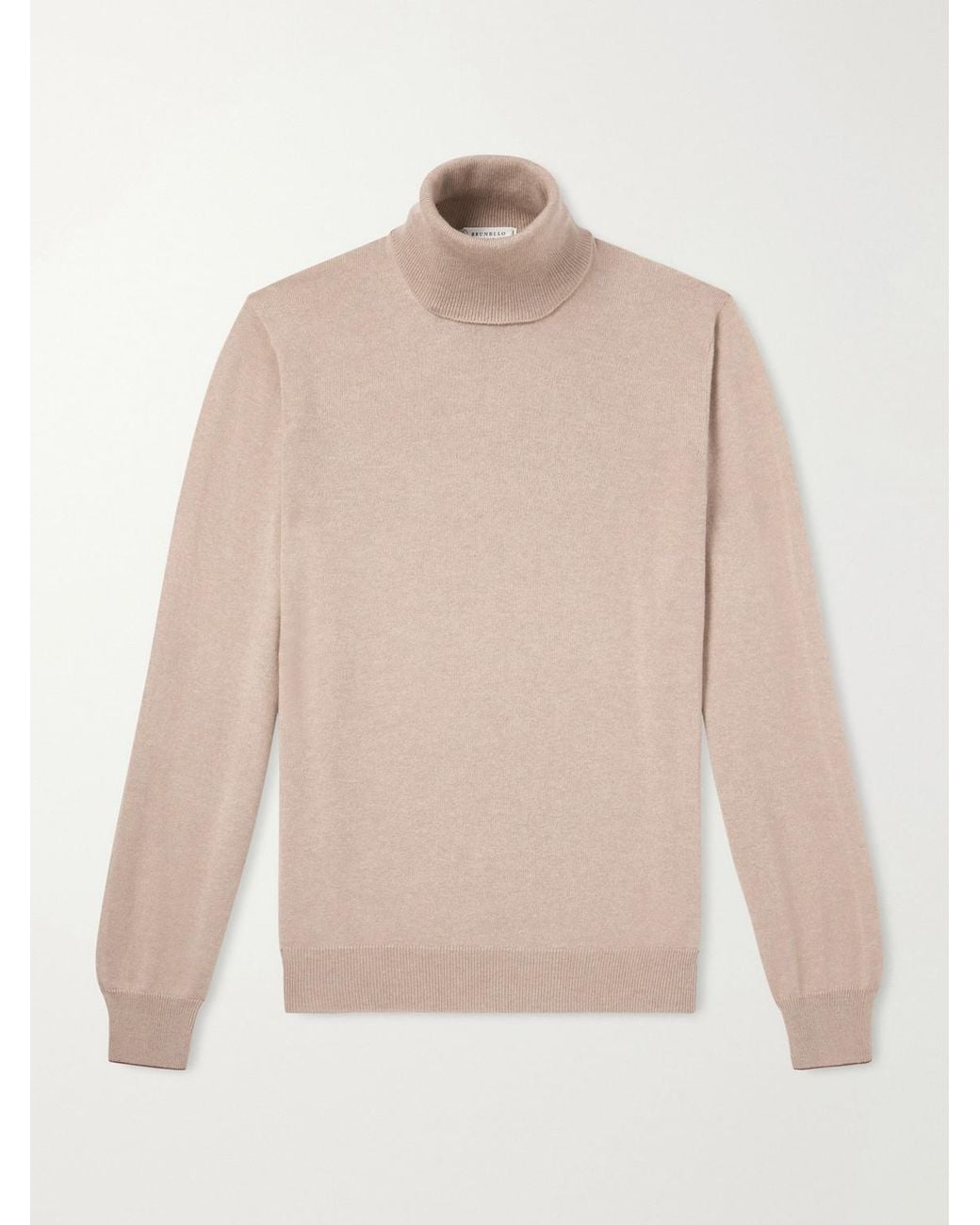 Brunello Cucinelli Natural Cashmere Rollneck Sweater for men