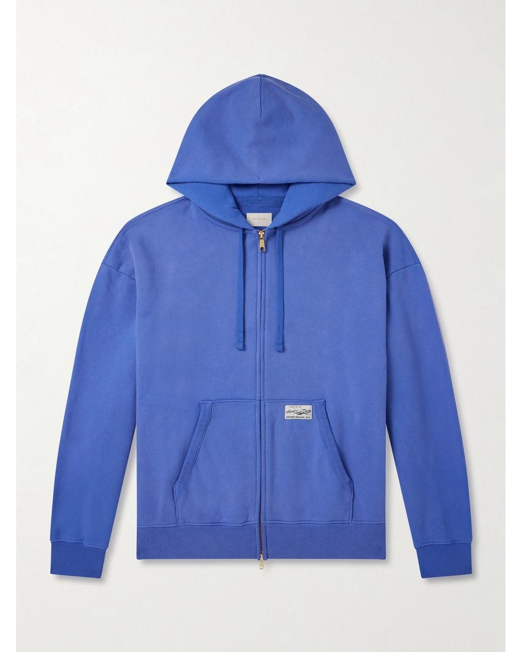 Aimé Leon Dore Blue Cotton-Jersey Zip-Up Hoodie for men