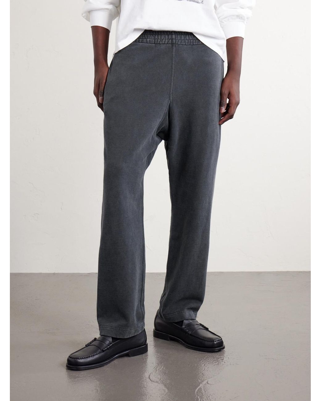 Remi Relief Blue Straight-leg Cotton-jersey Sweatpants for men