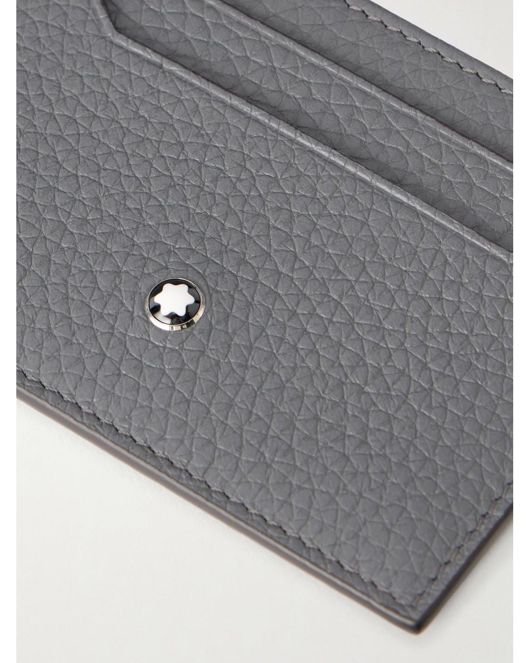 Montblanc Gray Grain Leather Cardholder for men