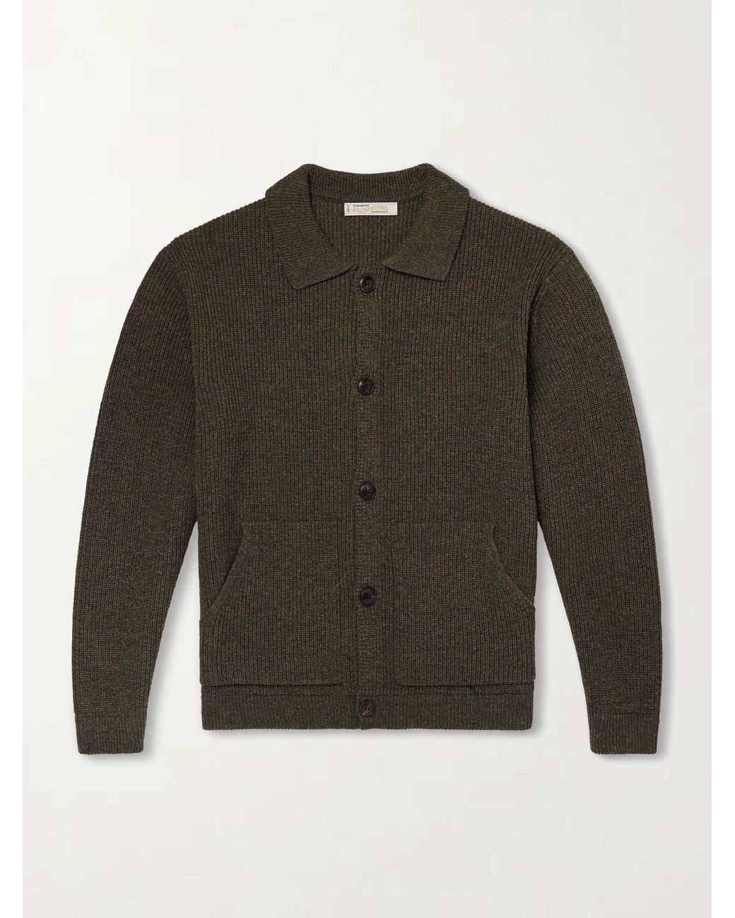 FRIZMWORKS Green Wool-Blend Cardigan for men