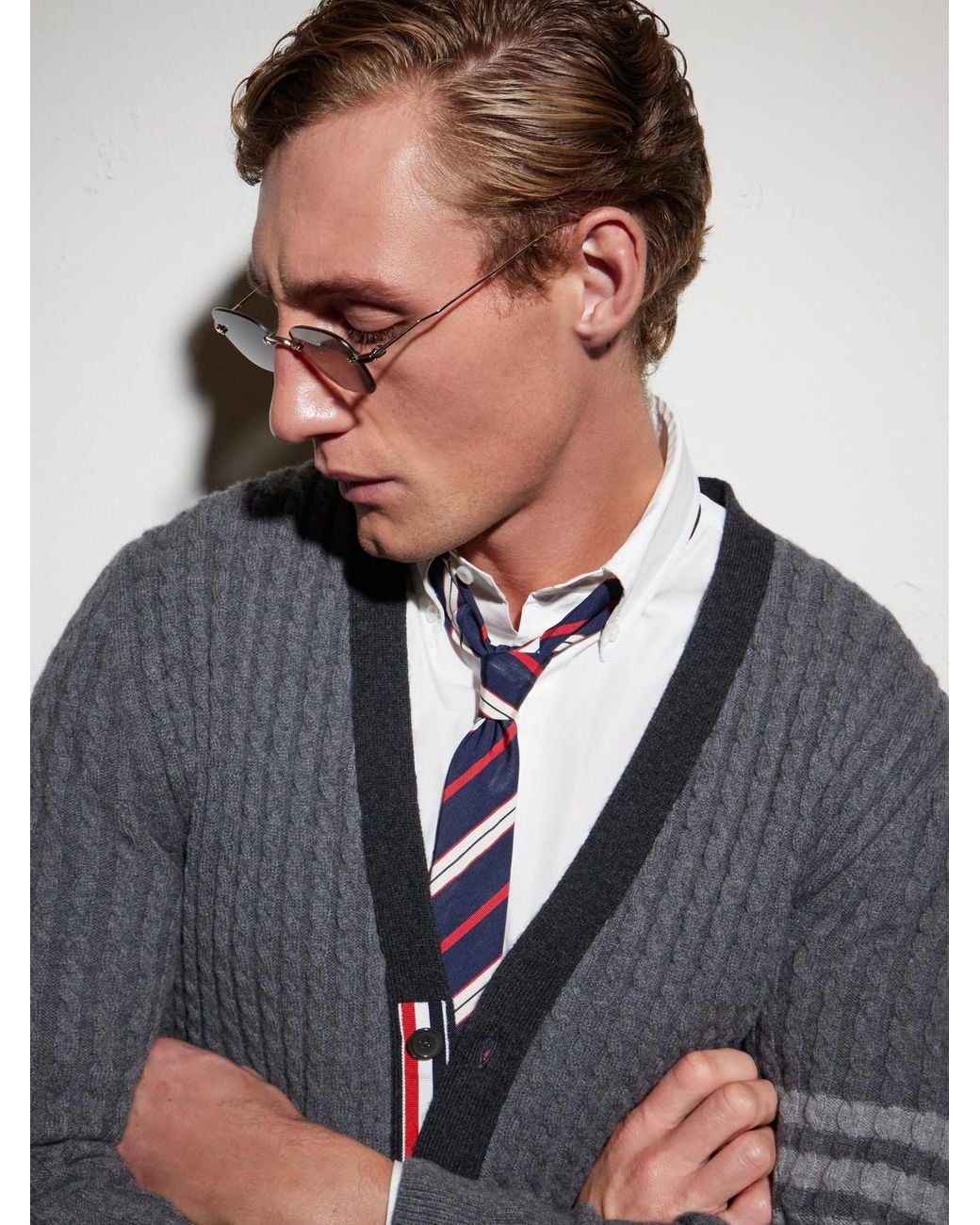 Thom Browne Natural Square-Frame-Plated Titanium Sunglasses for men