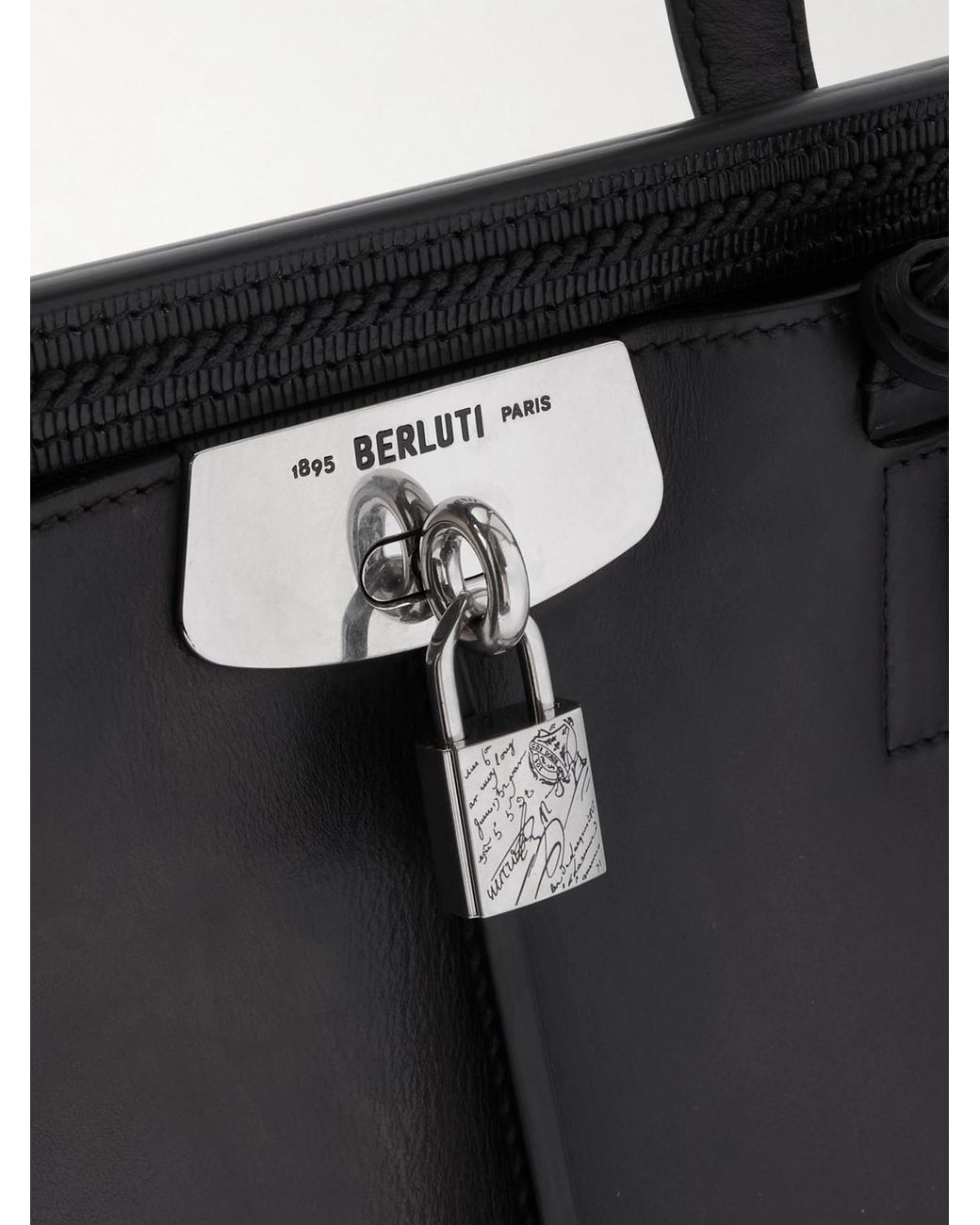Berluti Black Luti 38 Venezia Leather Tote Bag for men