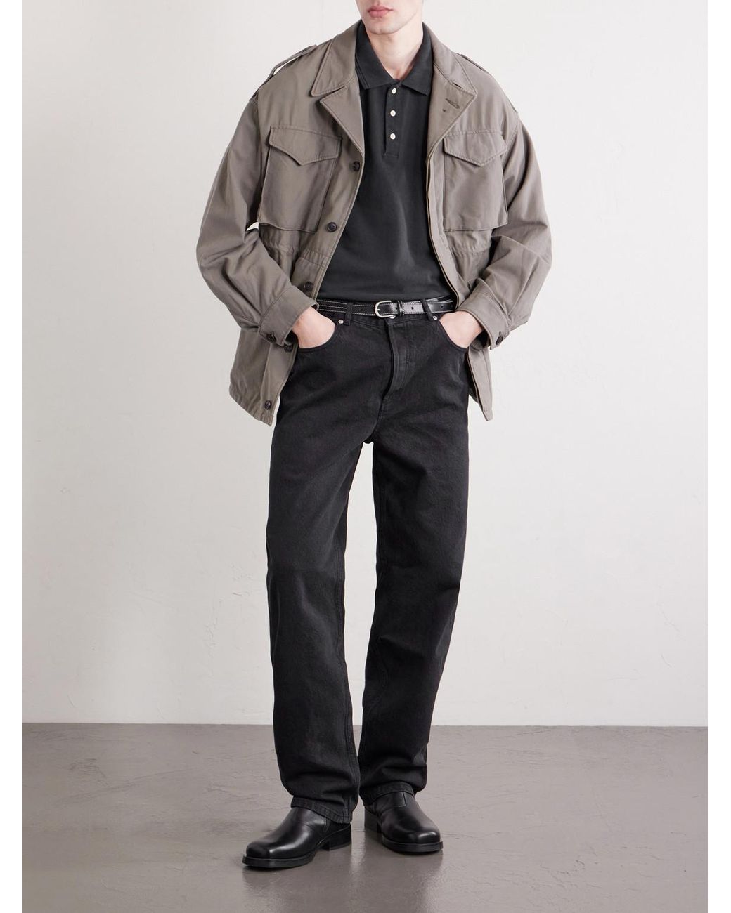 Visvim Black Mondo Logo-embroidered Cotton-piqué Polo Shirt for men