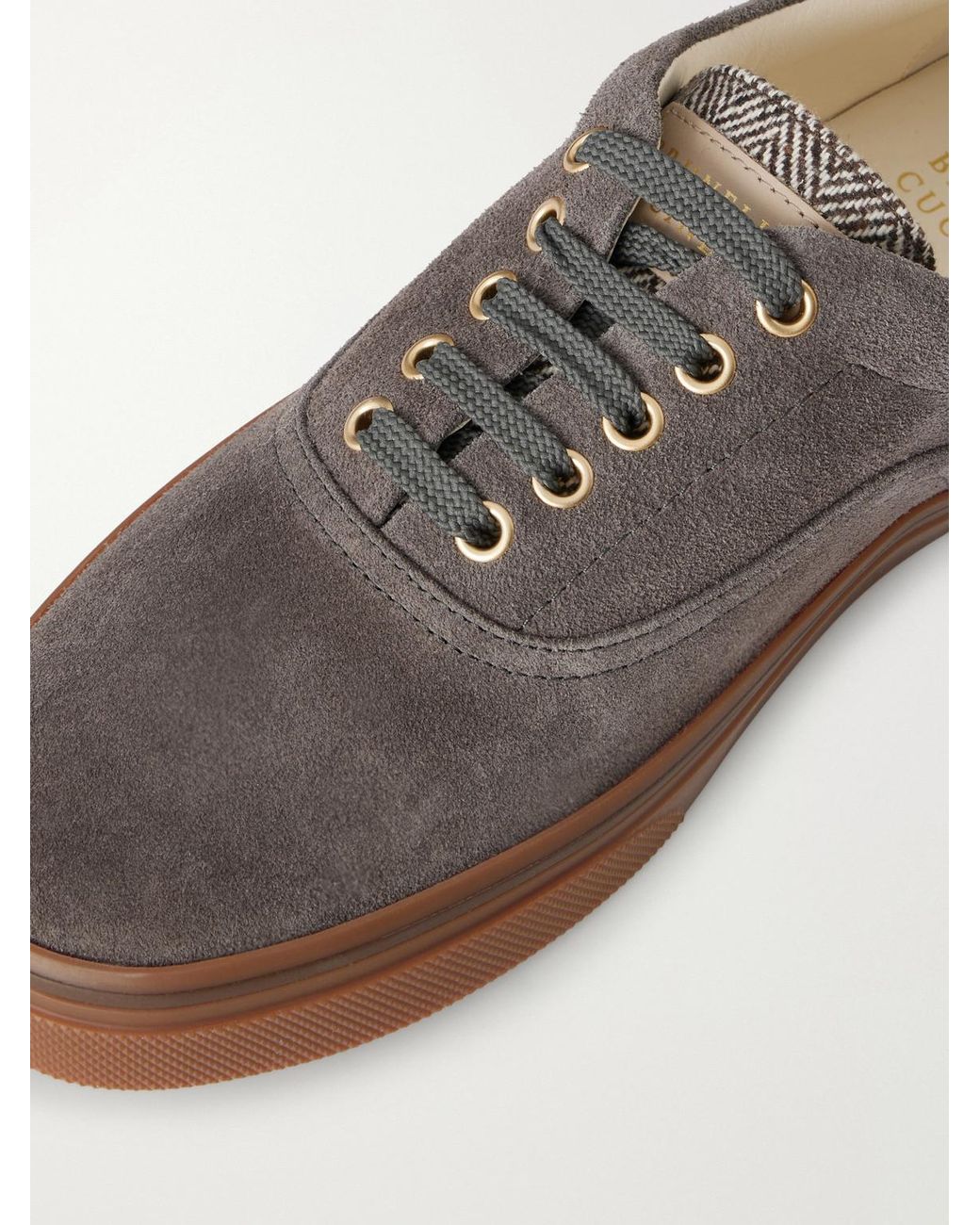 Brunello Cucinelli Brown Suede Sneakers for men