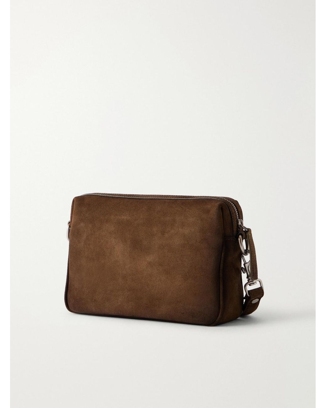 Officine Creative Brown Quentin 25 Suede Messenger Bag for men