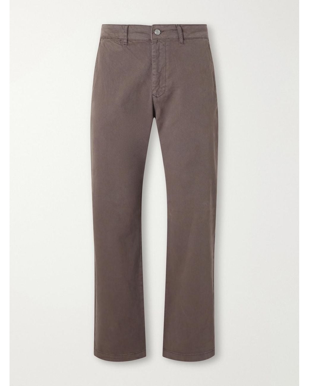 NN07 Gray Aden 1923 Straight-Leg Organic Cotton-Blend Twill Trousers for men