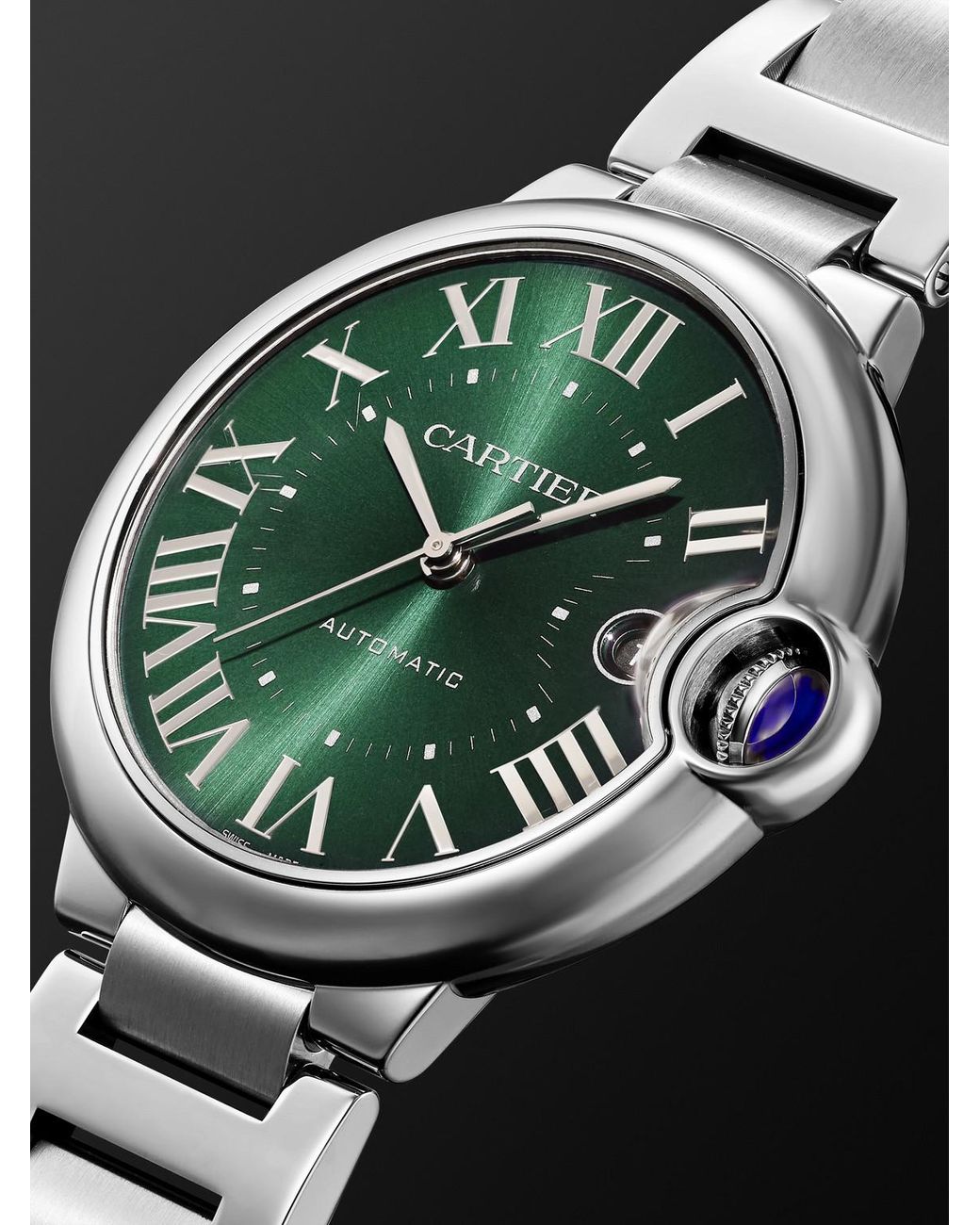 Cartier Black Ballon Bleu De Automatic Stainless Steel Watch, Ref. Wsbb0071 for men