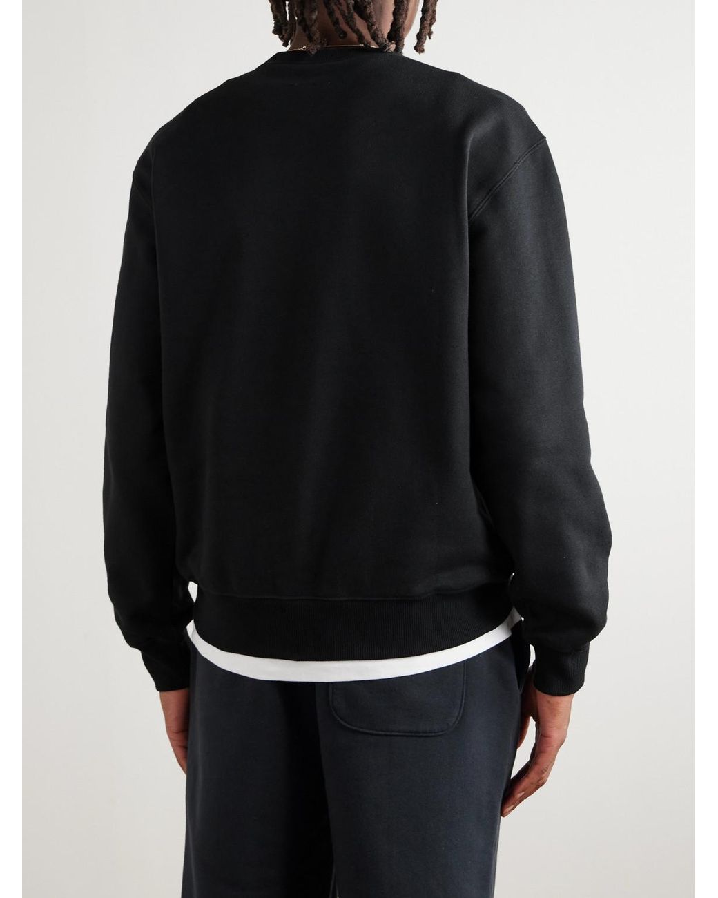 Aimé Leon Dore Black Logo-Print Cotton-Jersey Sweatshirt for men