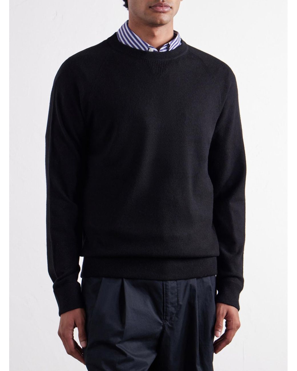 Mr P. Black Wool And Cashmere-Blend Sweater for men