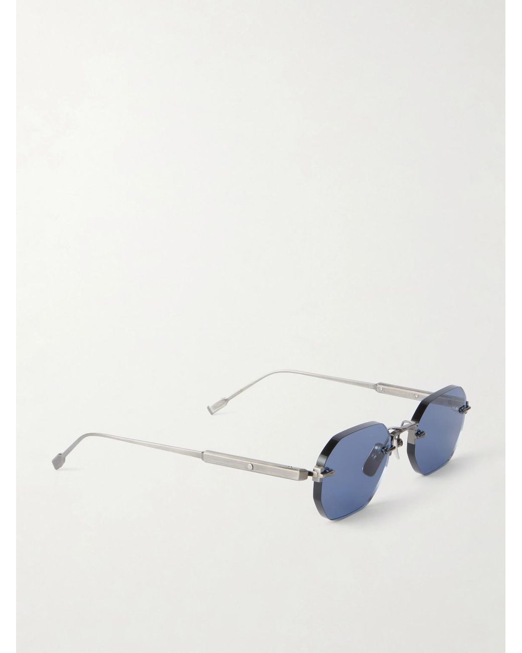 sato Blue Terebellum Ii Round-Frame-Tone Titanium Sunglasses for men