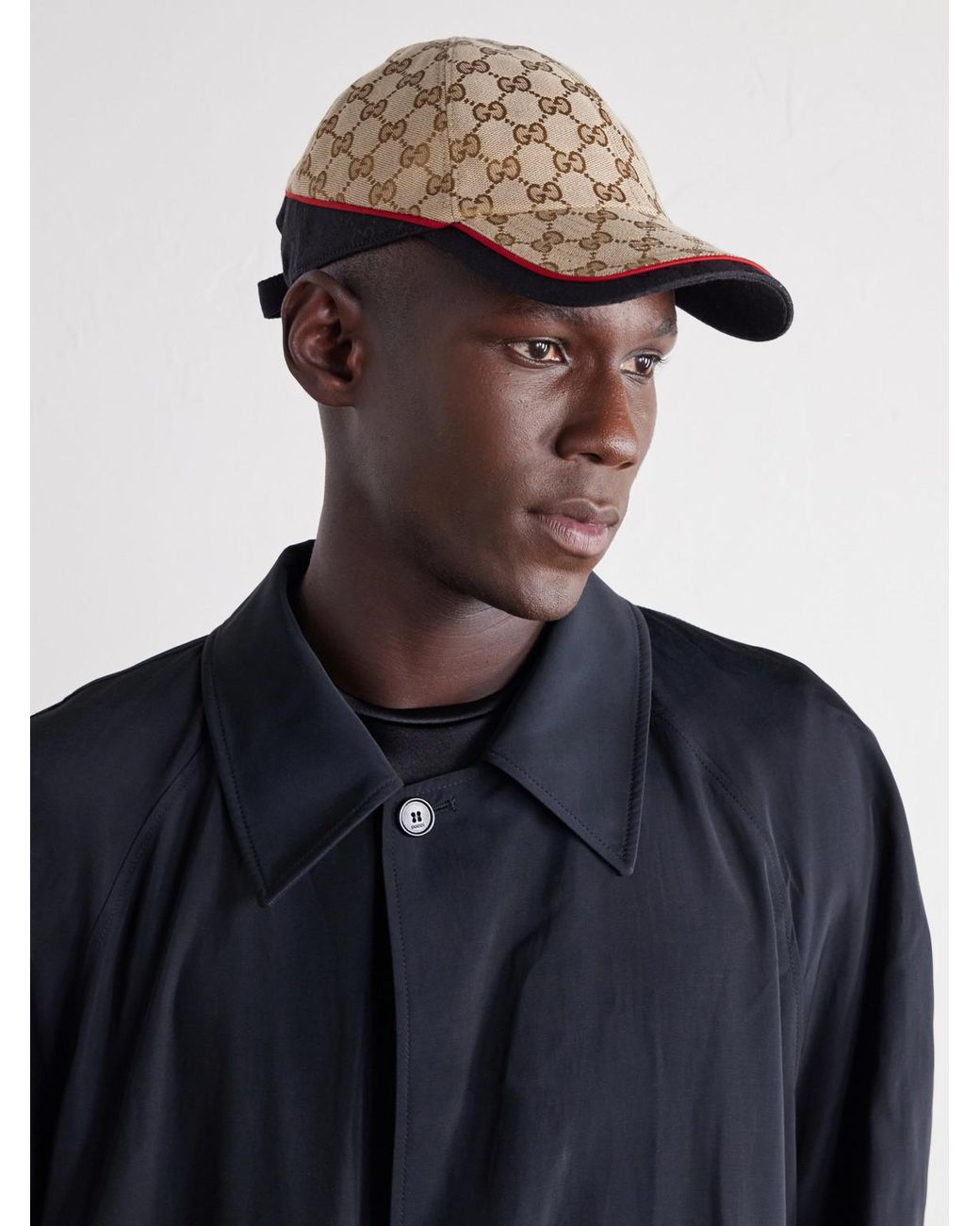 Gucci Brown Monogrammed Twill Cap for men