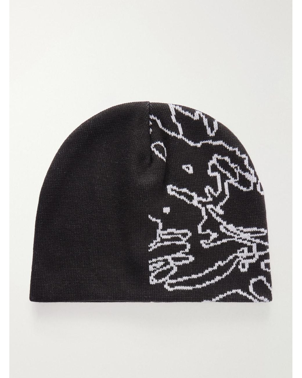 Blue Blue Japan Black Cloud Sea Jacquard Beanie for men