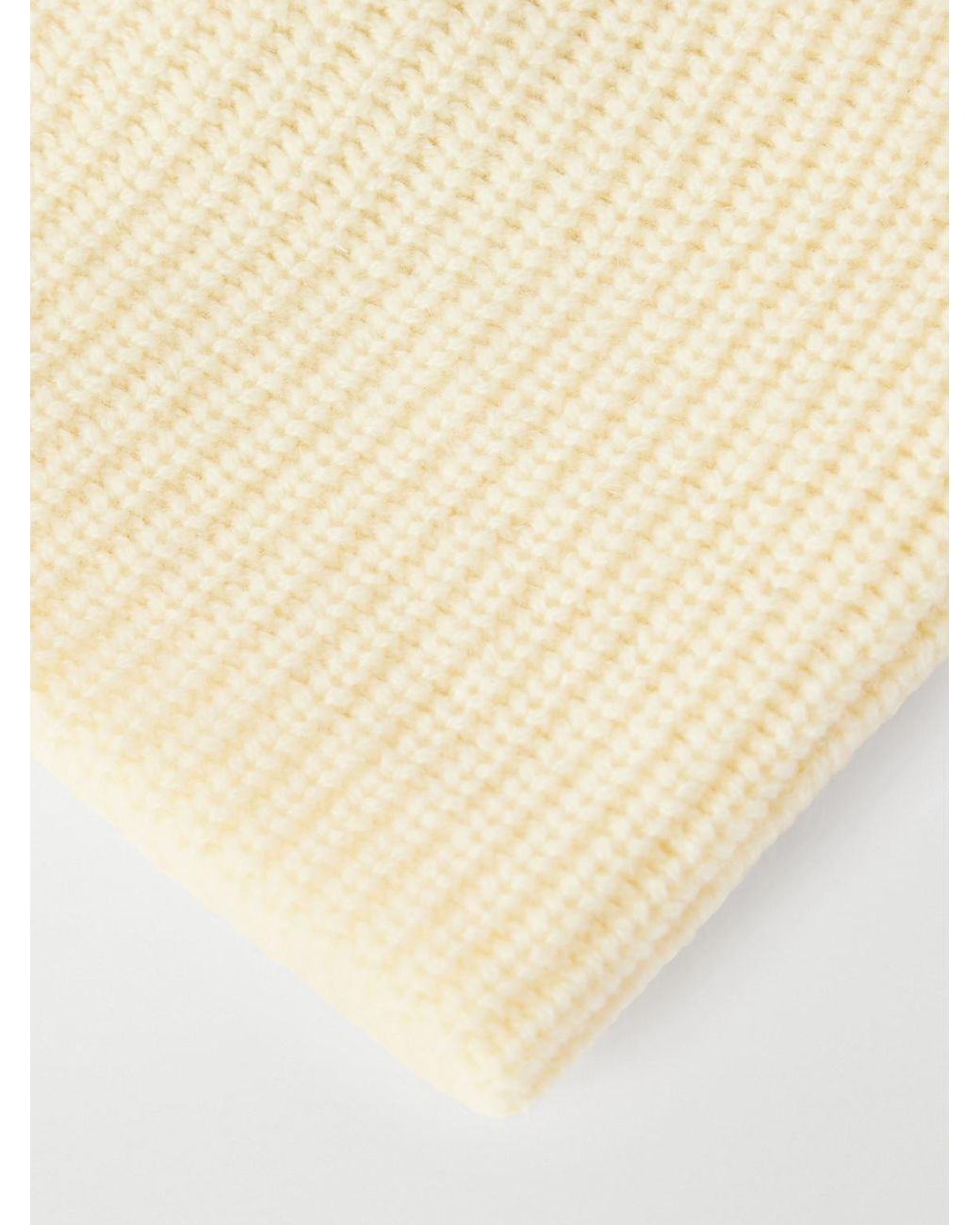 Second Layer Natural Ribbed Wool And Cashmere-Blend Beanie for men