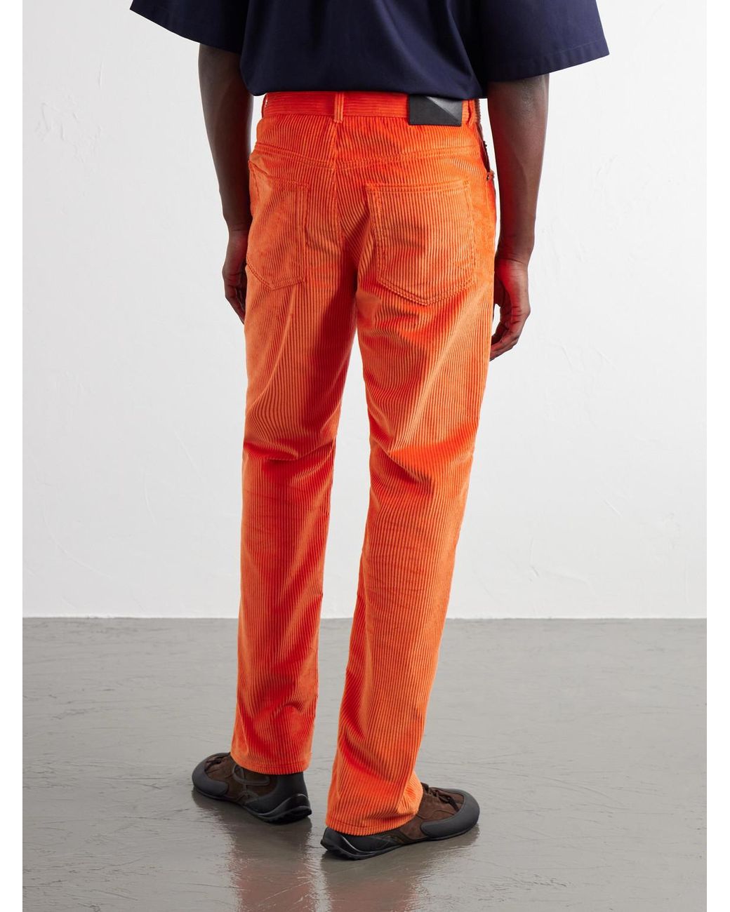 Loewe Orange Straight-Leg Cotton-Corduroy Trousers for men