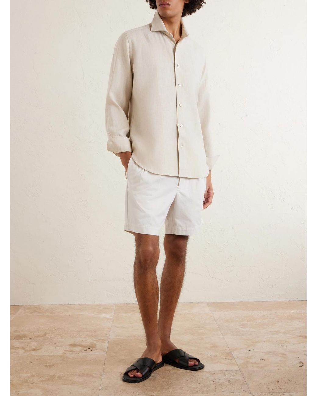 Eleventy Natural Linen Shirt for men