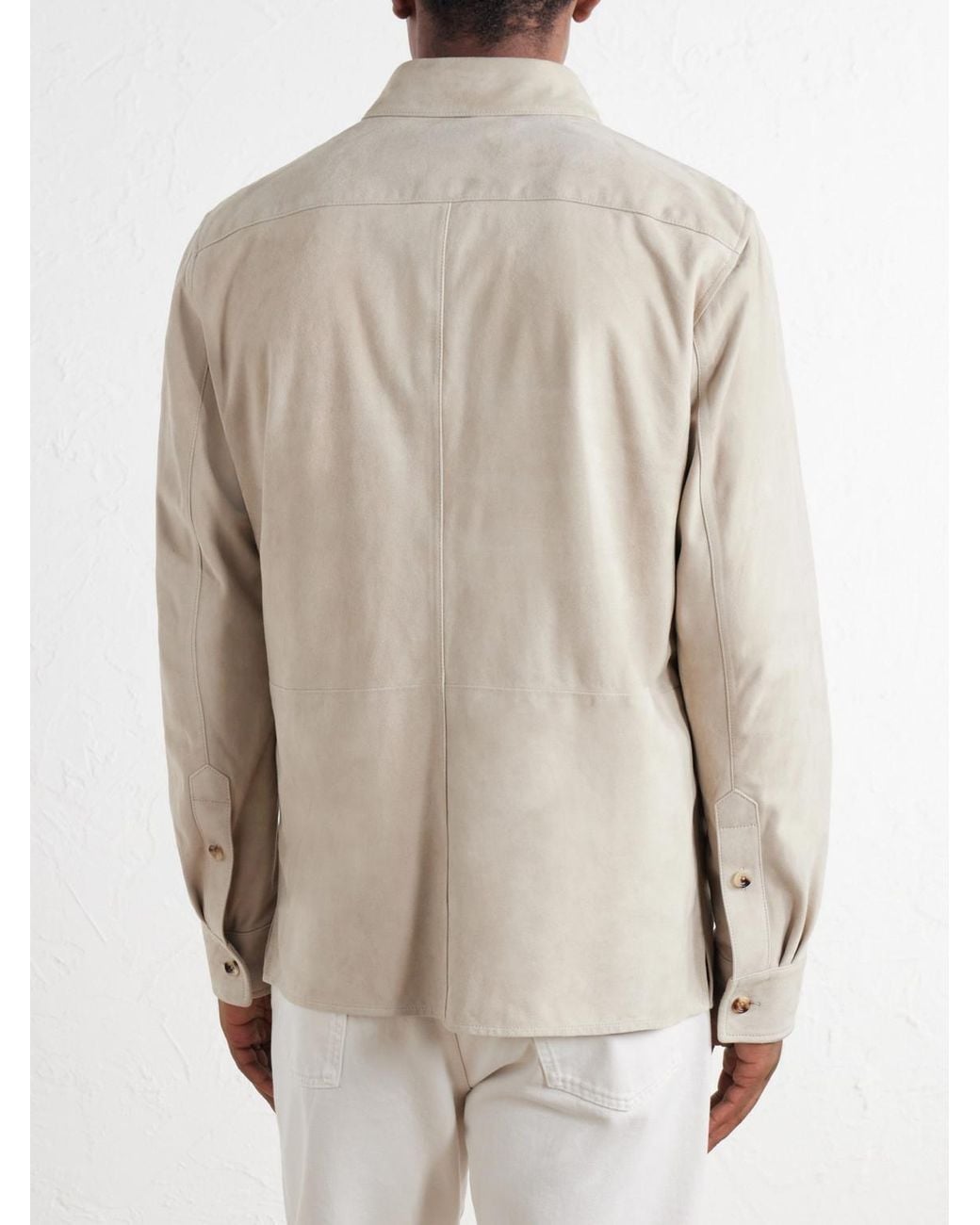 Ralph Lauren Natural Suede Overshirt for men