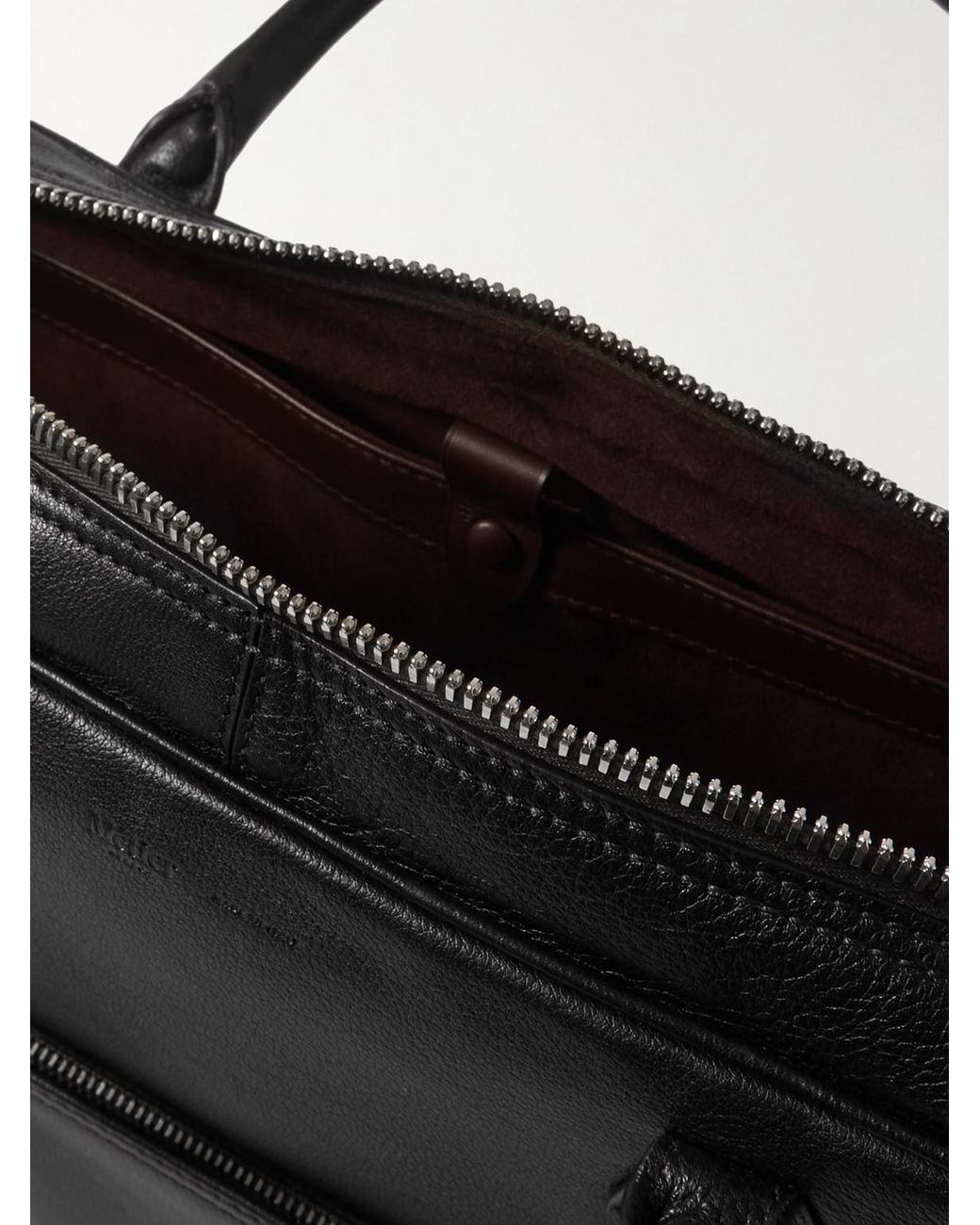 Metier Black Closer All Day Full-Grain Leather Briefcase for men