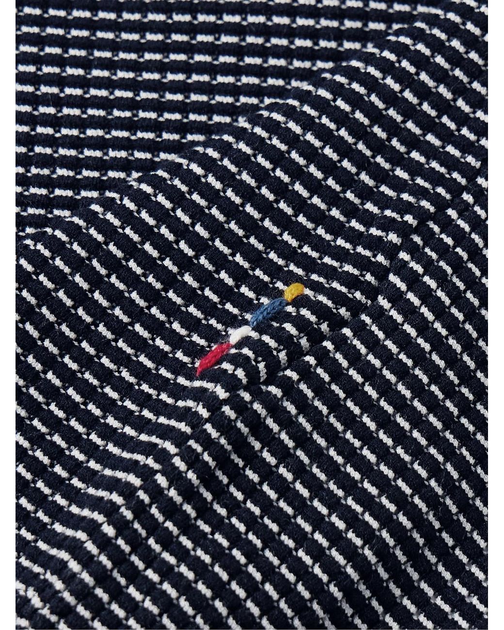 Orlebar Brown Black Roddy Waffle-Knit Polo Shirt for men