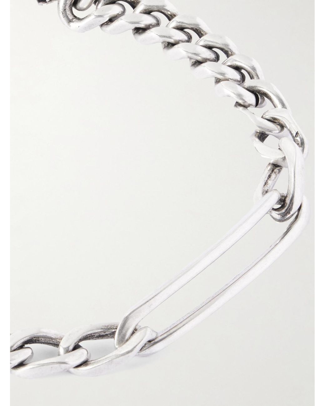 Saint Laurent Natural Silver-tone Chain Bracelet for men