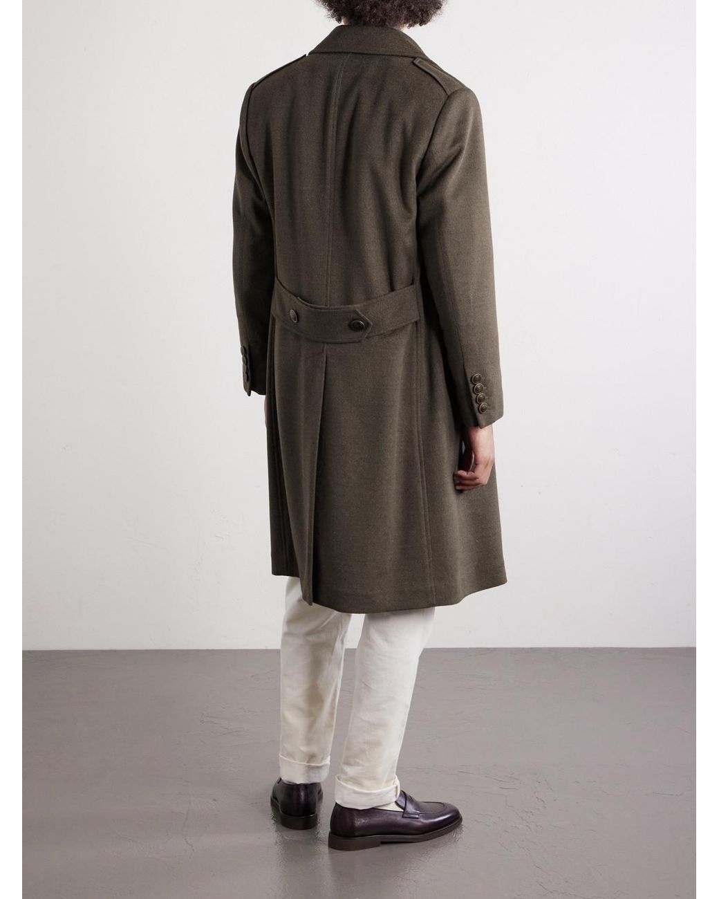 Brunello Cucinelli Gray Virgin Wool Double-Breasted Coat for men