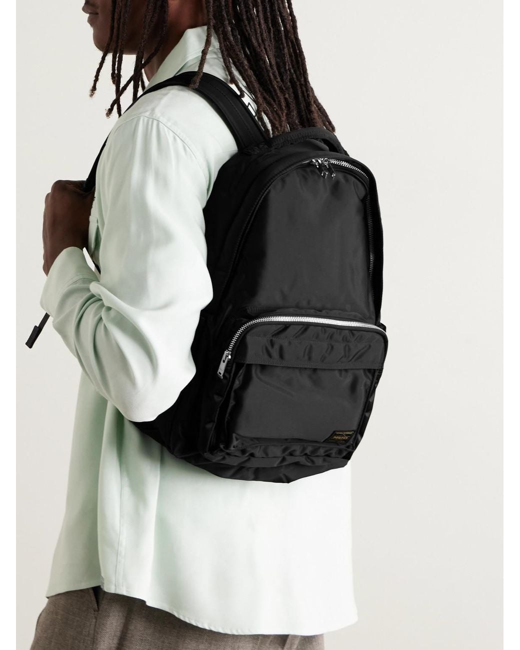 Porter-Yoshida and Co Black Daypack Nylon-Twill Backpack for men