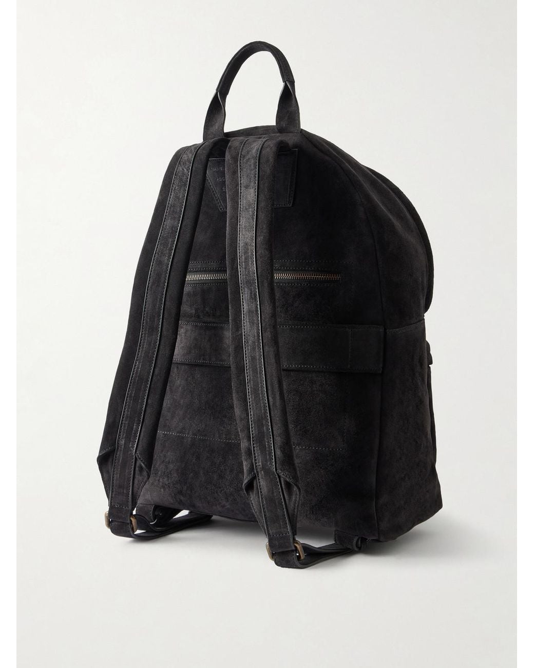 Officine Creative Black Oc 001 Suede Backpack for men