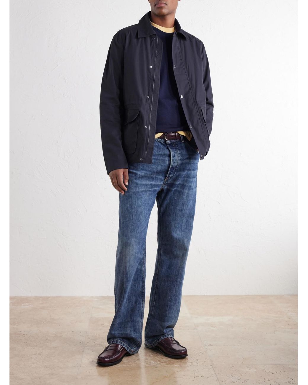 Orlebar Brown Blue Dwight Iii Organic Cotton-Twill Blouson Jacket for men