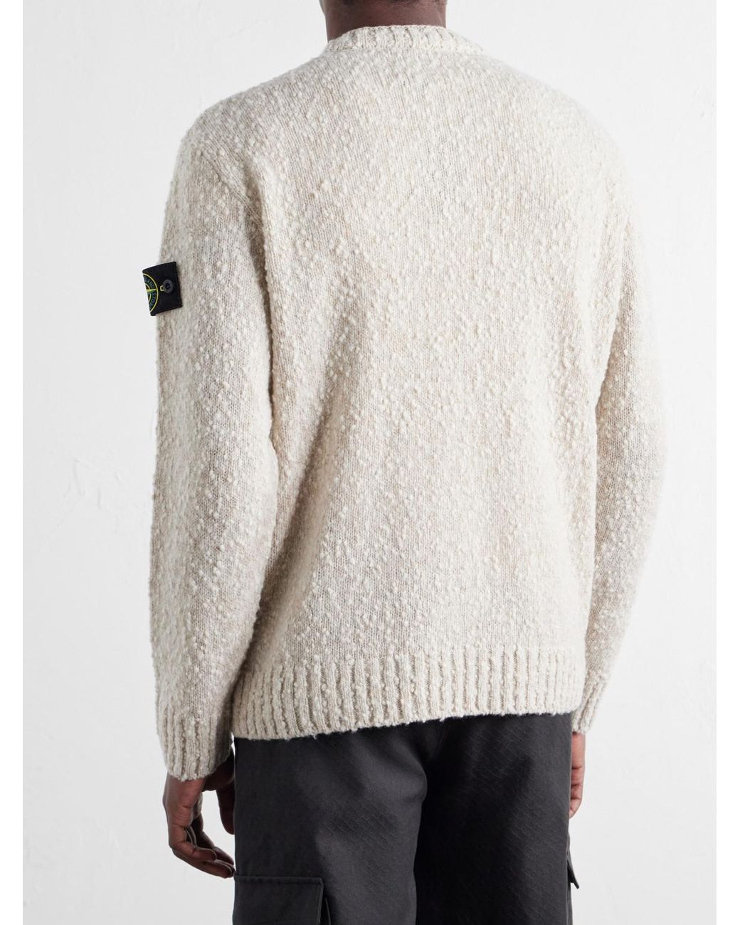 Stone Island Natural Speckled Wool Nylon Sweater for men
