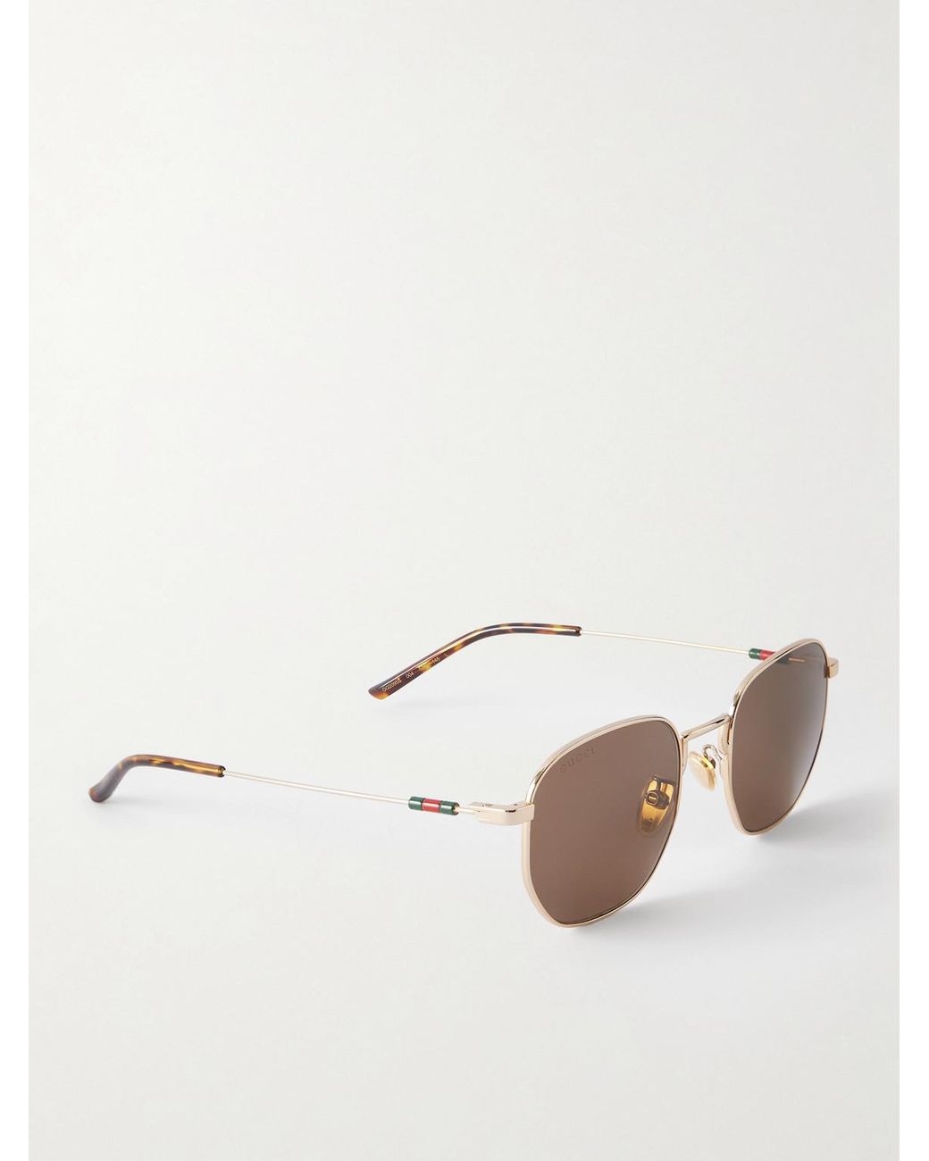 Gucci Pink Round-frame Rose Gold-tone Sunglasses for men