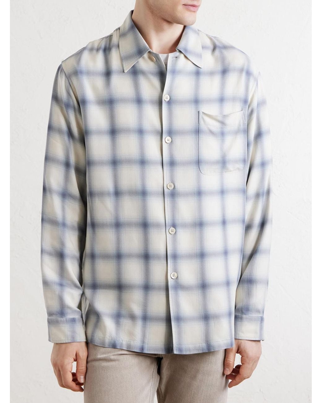 Our Legacy Blue Every Checked Twill Shirt for men