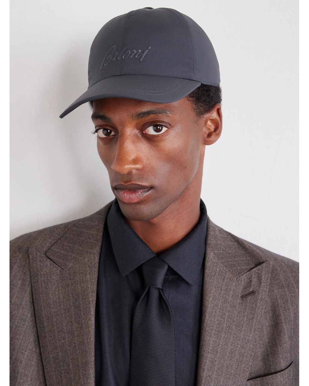 Brioni Blue Logo-Embroidered Shell Baseball Cap for men