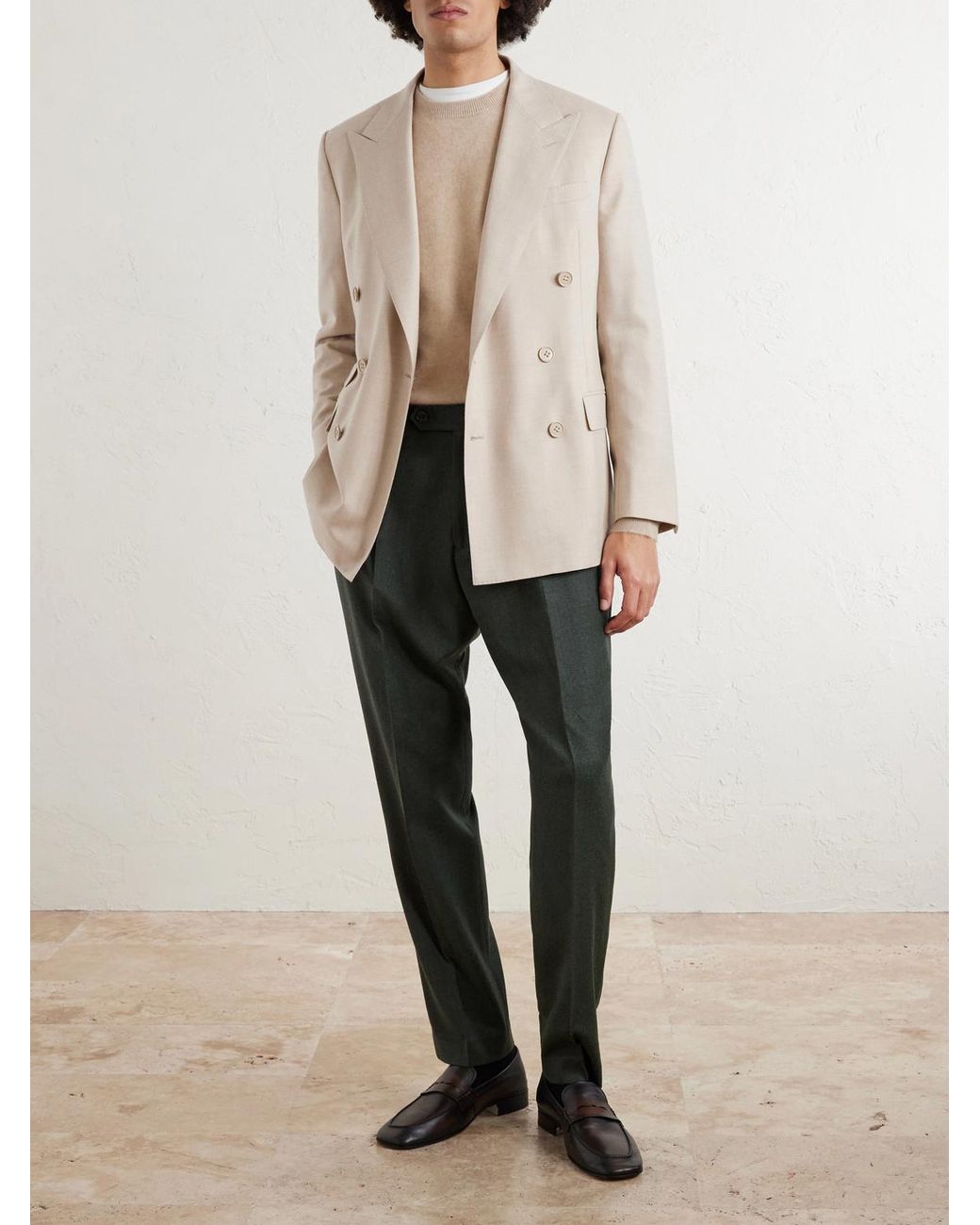 Ralph Lauren Natural Double-breasted Wool-flannel Blazer for men